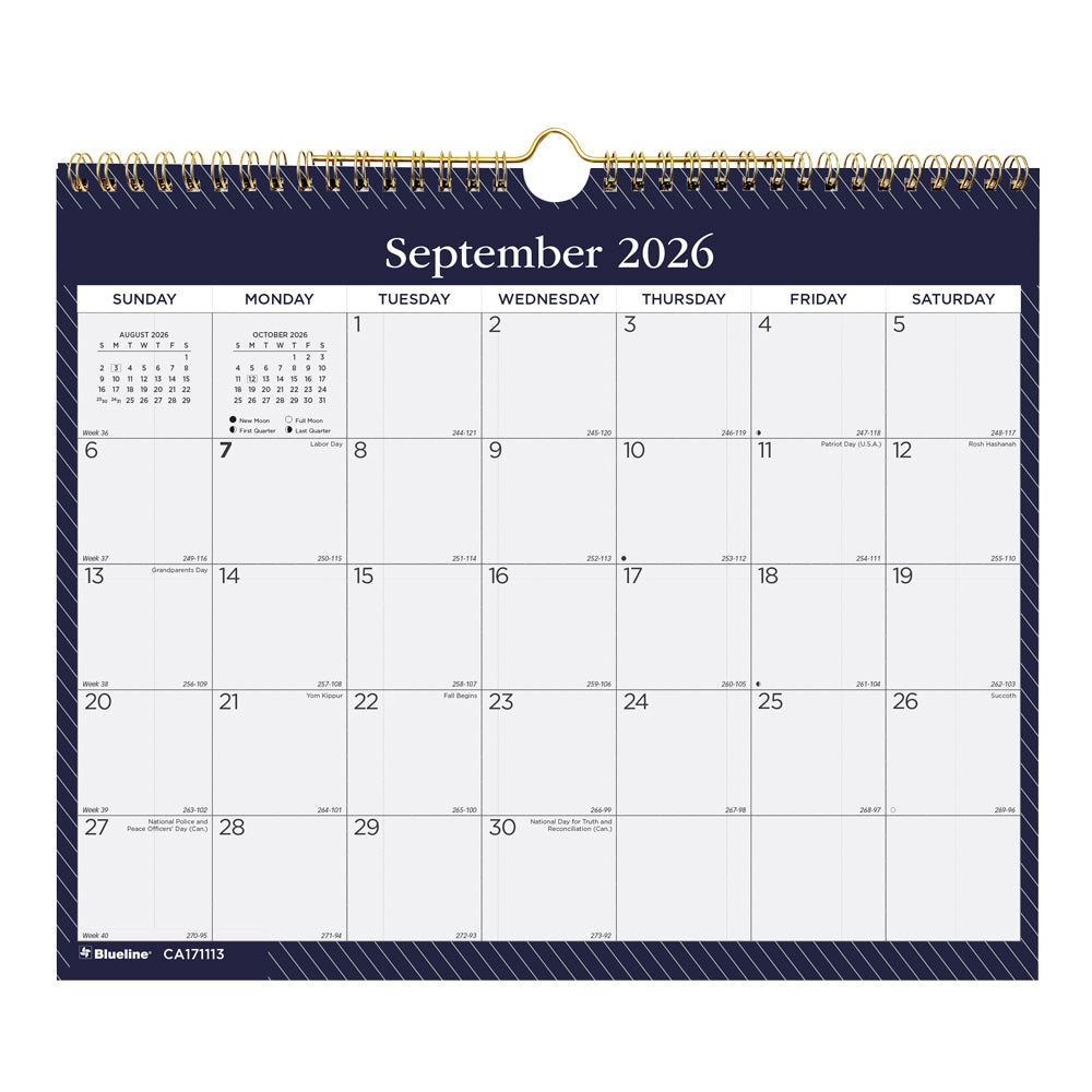 Academic Monthly Small Wall Calendar 2027, English, Nautical CA171113