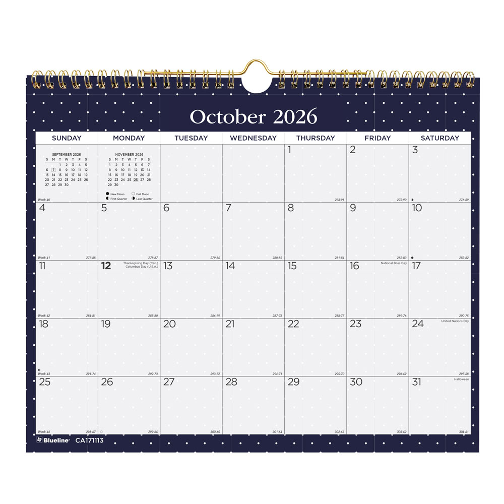 Academic Monthly Small Wall Calendar 2027, English, Nautical CA171113