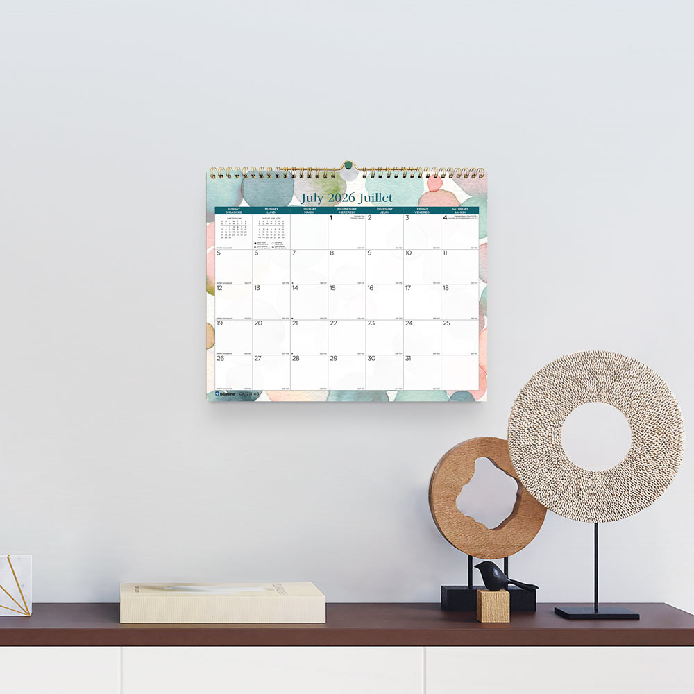 Academic Monthly Small Wall Calendar 2027, Bilingual, Splash CA171114B