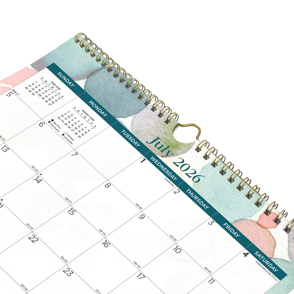 Academic Monthly Small Wall Calendar 2027, English, Splash CA171114