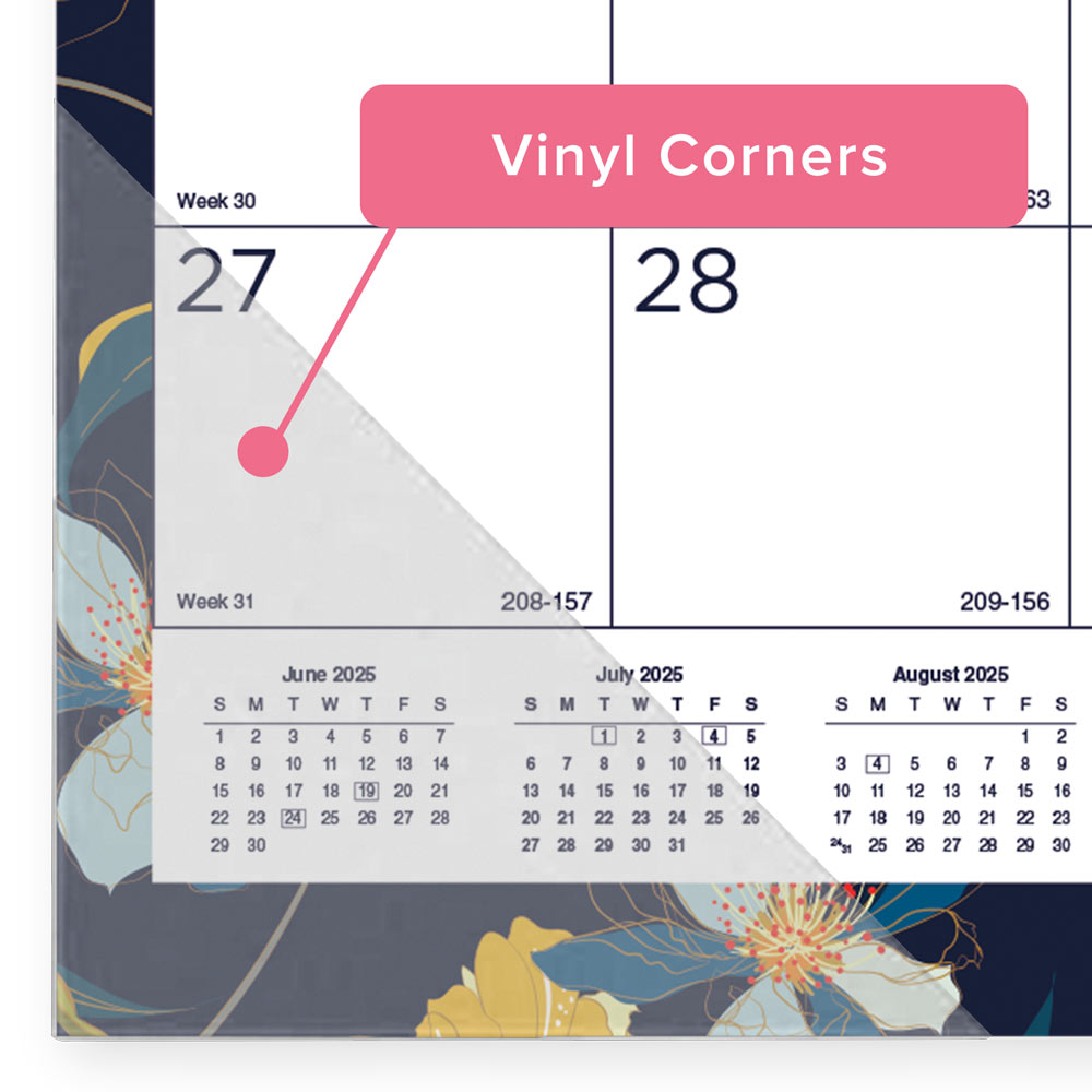 18-Month Academic Monthly Desk Pad Calendar, Blossom, 2026-2027, English CA1716BD