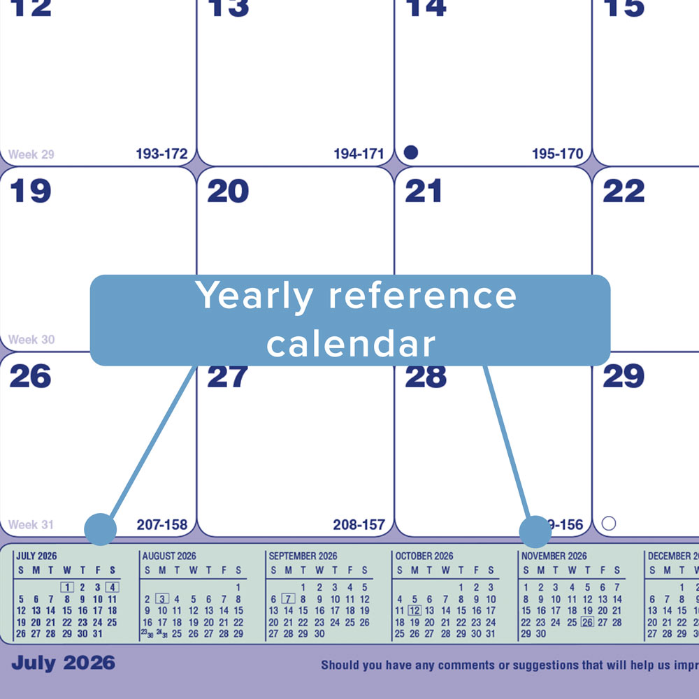 Academic Monthly Desk Pad Calendar, Classic, 2026-2027, English CA181721