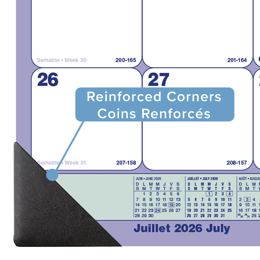 Academic Monthly Desk Pad Calendar, Classic, 2026-2027 - Bilingual CA181731B