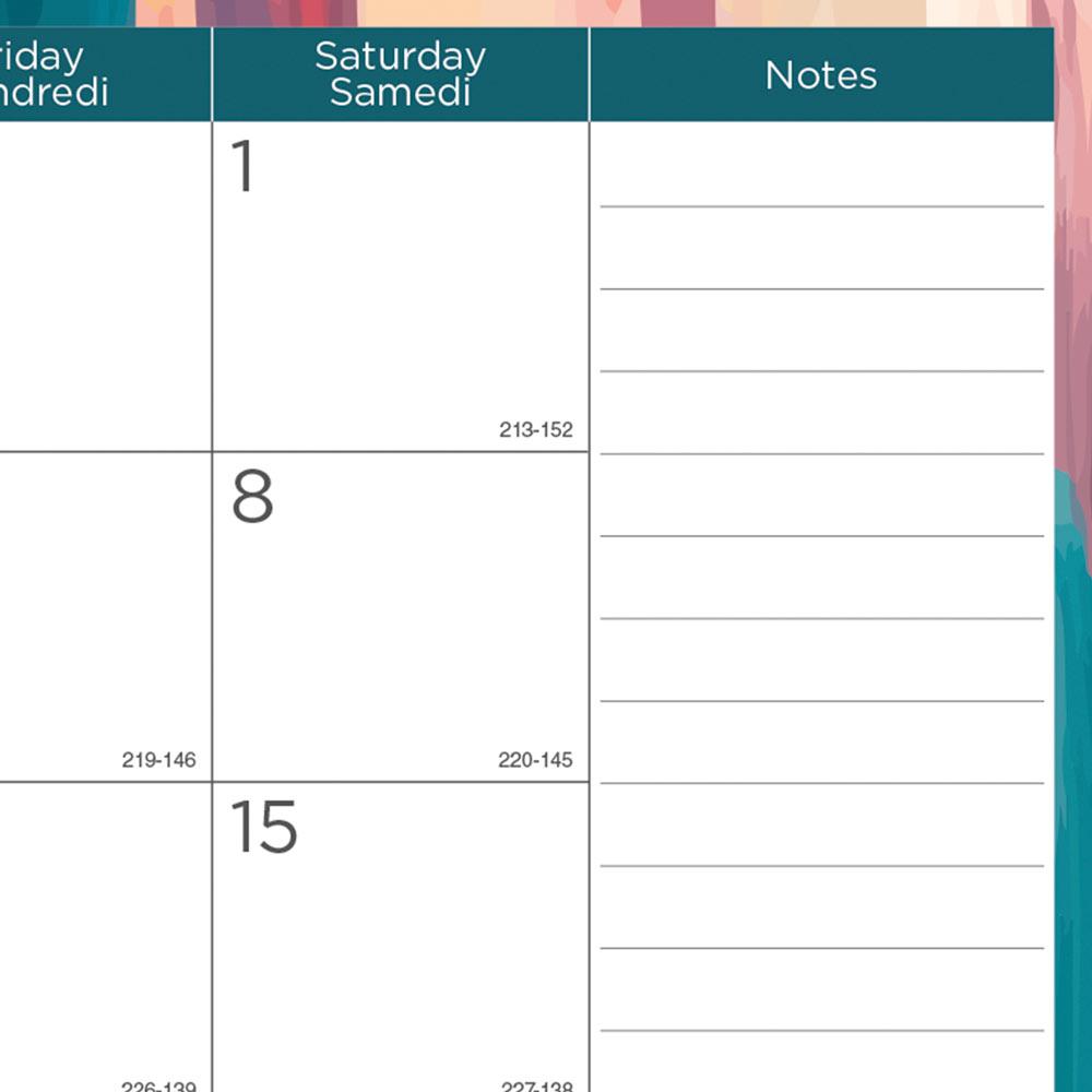 Academic Monthly Desk Pad Calendar, Splash, 2026-2027 - Bilingual CA194117B