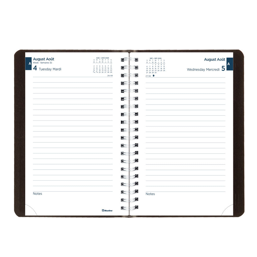 Academic Daily Planner, Classic Black, 2026-2027 - Bilingual CA201B.BLK