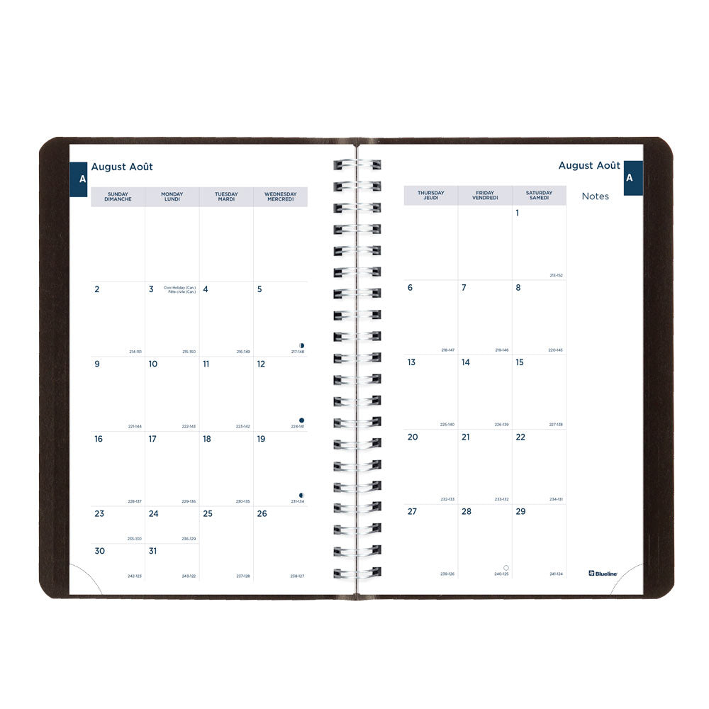 Academic Daily Planner, Classic Black, 2026-2027 - Bilingual CA201B.BLK