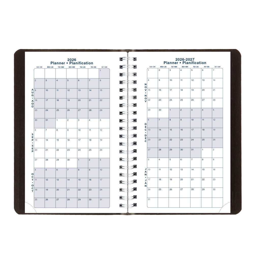 Academic Daily Planner, Classic Black, 2026-2027 - Bilingual CA201B.BLK