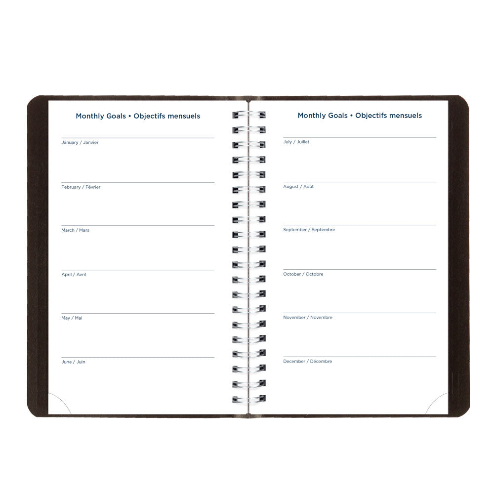 Academic Daily Planner, Classic Black, 2026-2027 - Bilingual CA201B.BLK