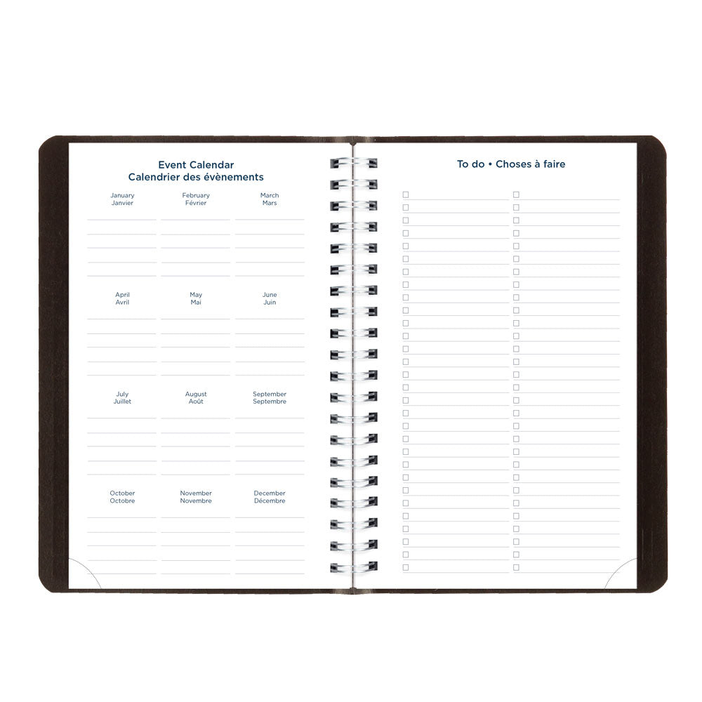 Academic Daily Planner, Classic Black, 2026-2027 - Bilingual CA201B.BLK