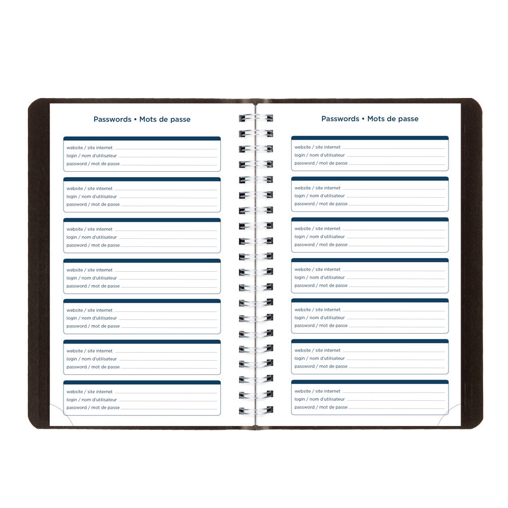 Academic Daily Planner, Classic Black, 2026-2027 - Bilingual CA201B.BLK