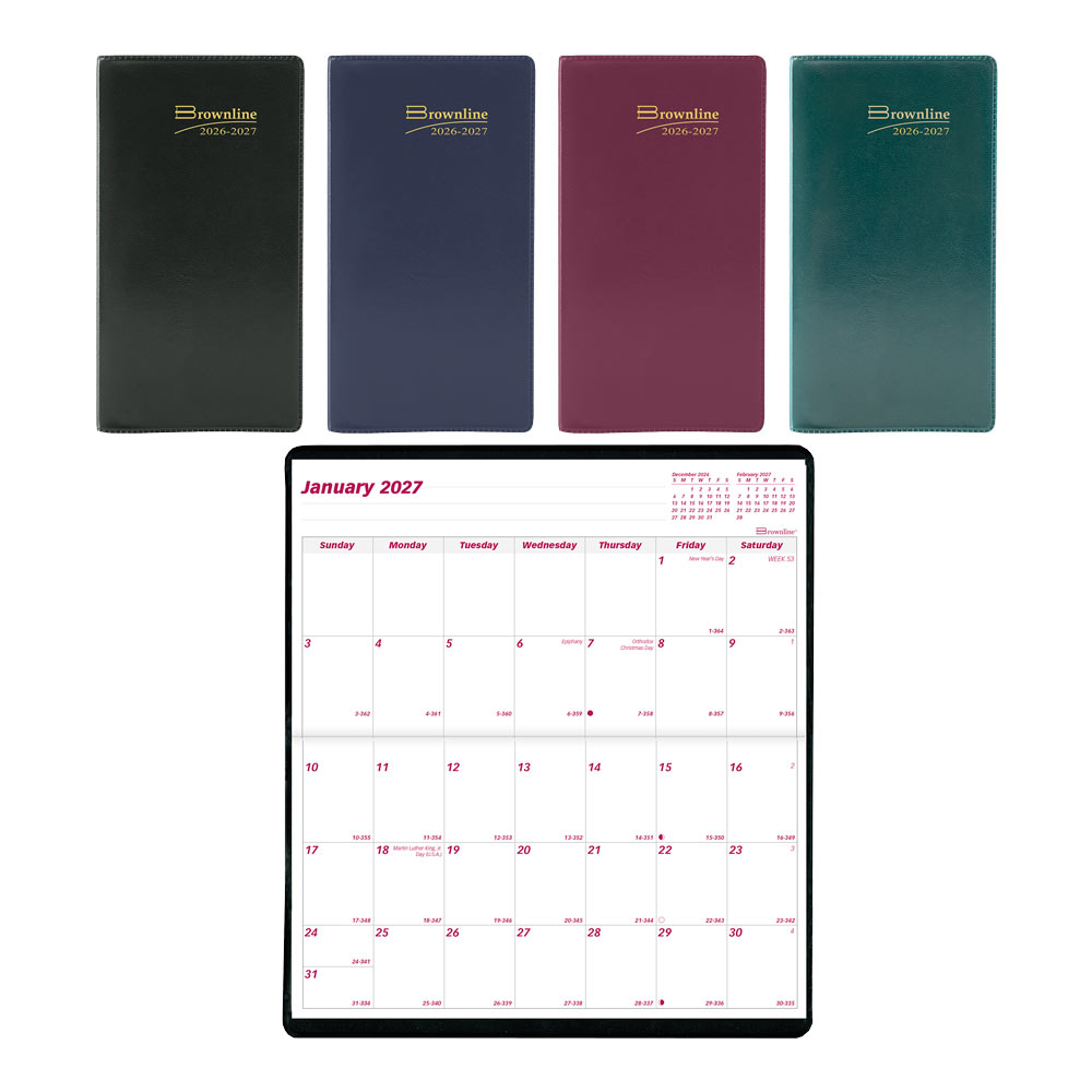 Monthly Two-Year Pocket Planner, Assorted Colours, 2027-2028 - English CA24.AST