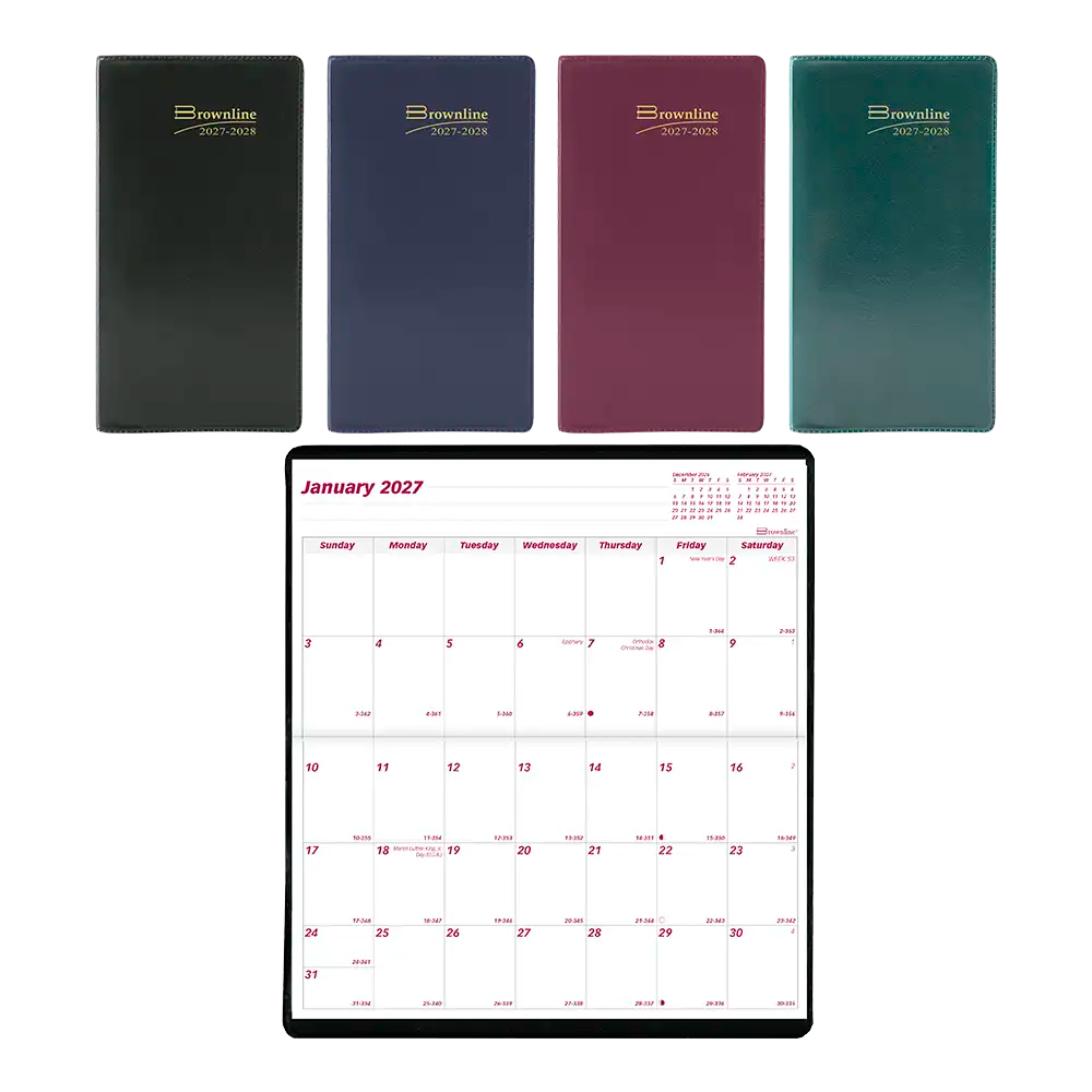 Monthly Two-Year Pocket Planner, Assorted Colours, 2027-2028 - English (CA24.AST-27)