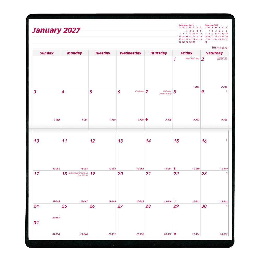 Monthly Two-Year Pocket Planner, Assorted Colours, 2027-2028 - English CA24.AST