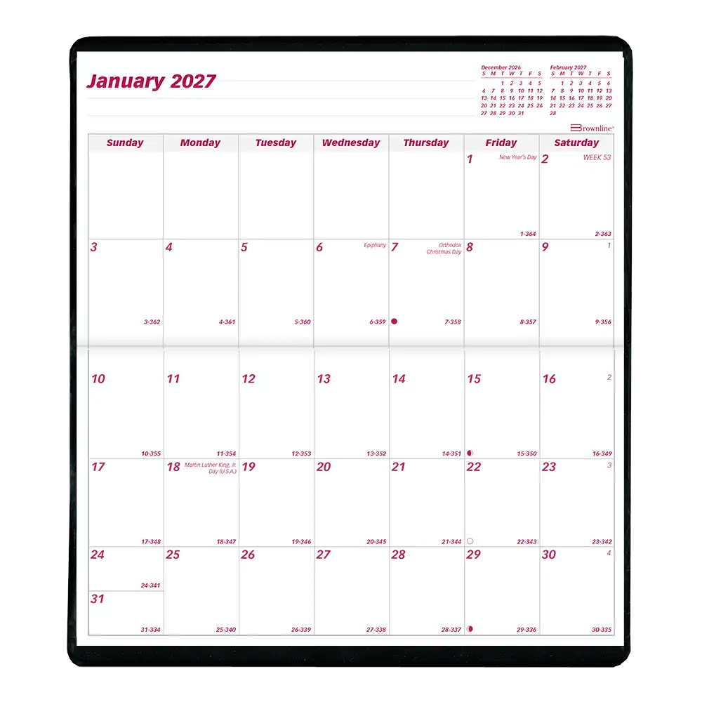 Monthly Two-Year Pocket Planner, Assorted Colours, 2027-2028 - English (CA24.AST-27)