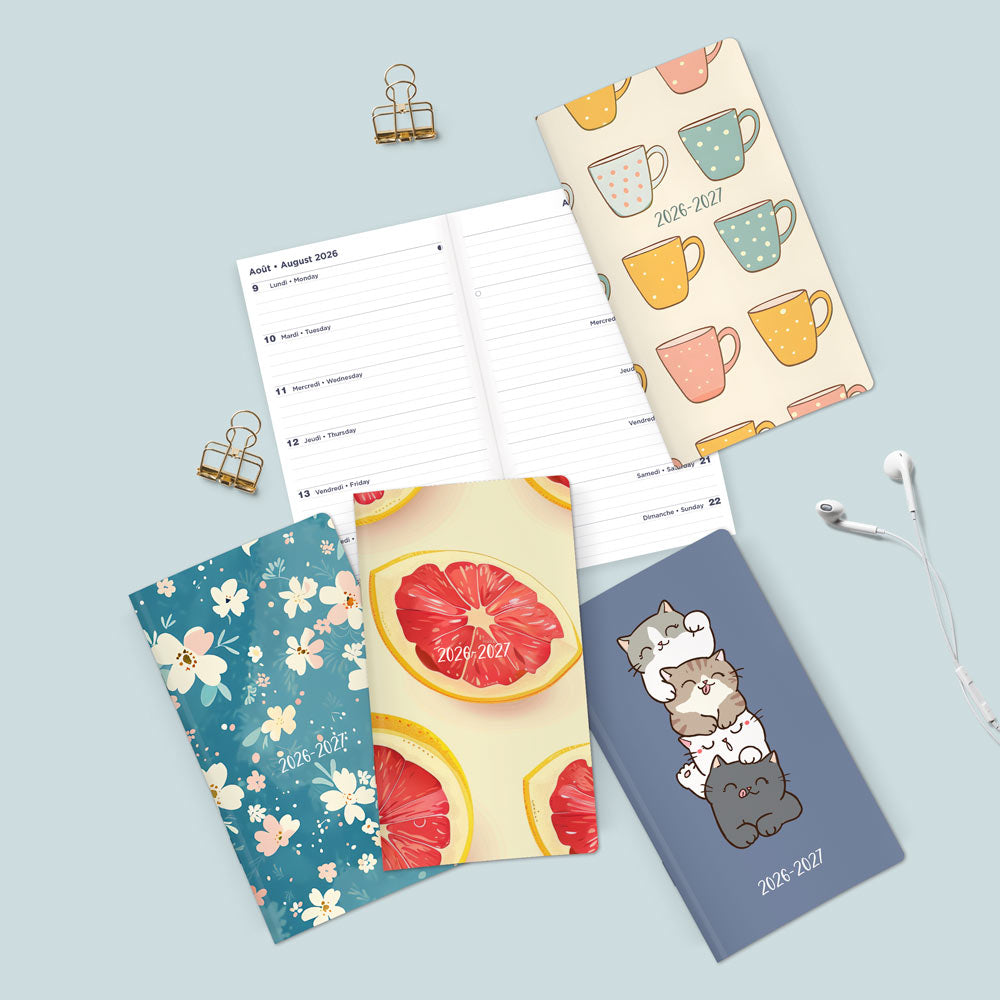 17-Month Two-Week Pocket Planner, Assorted Designs, 2026-2027, Bilingual CA5626B.ASX