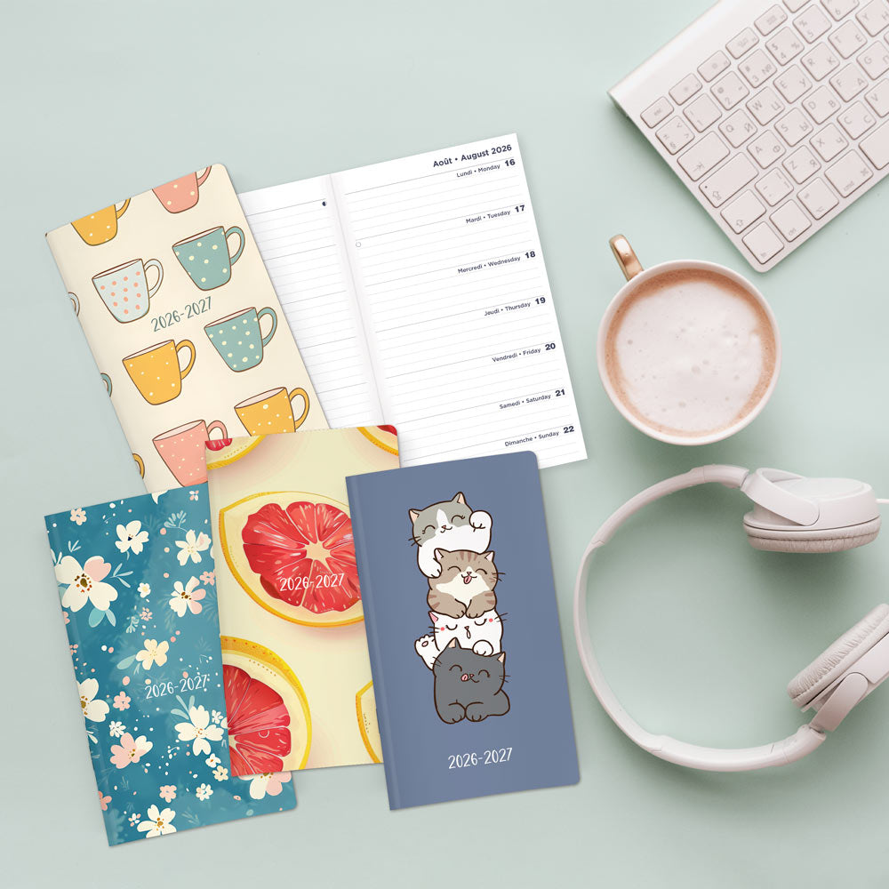 17-Month Two-Week Pocket Planner, Assorted Designs, 2026-2027, Bilingual CA5626B.ASX