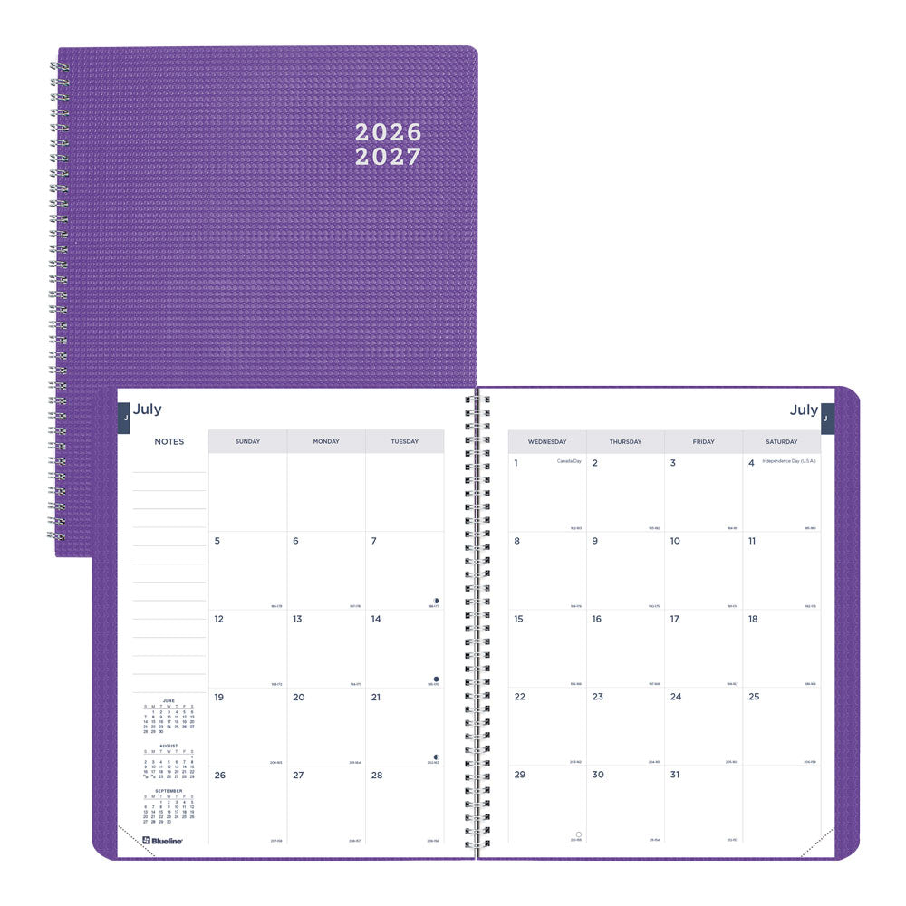 Academic Monthly Planner, DuraFlex, 2026-2027, English Assorted CA701V.ASX CA701V.PUR #colour_purple