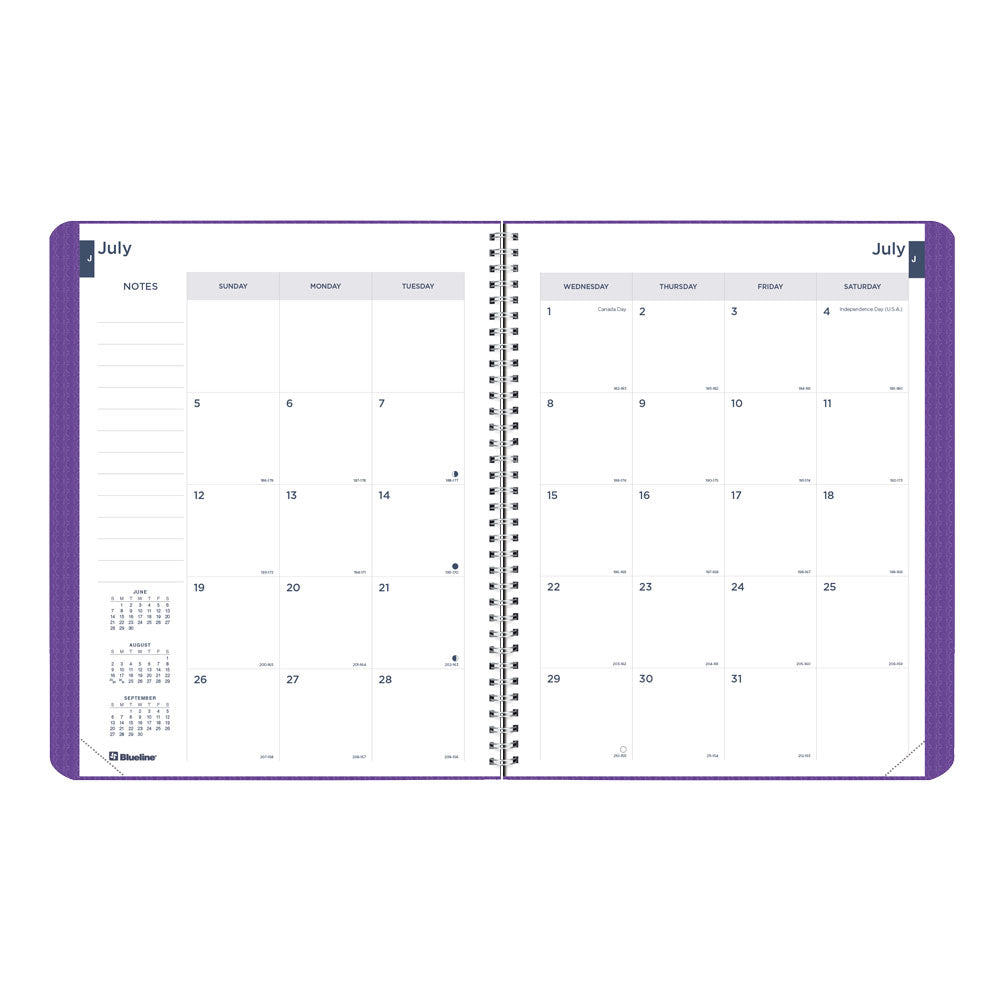Academic Monthly Planner, DuraFlex, 2026-2027, English Assorted CA701V.ASX CA701V.PUR #colour_purple