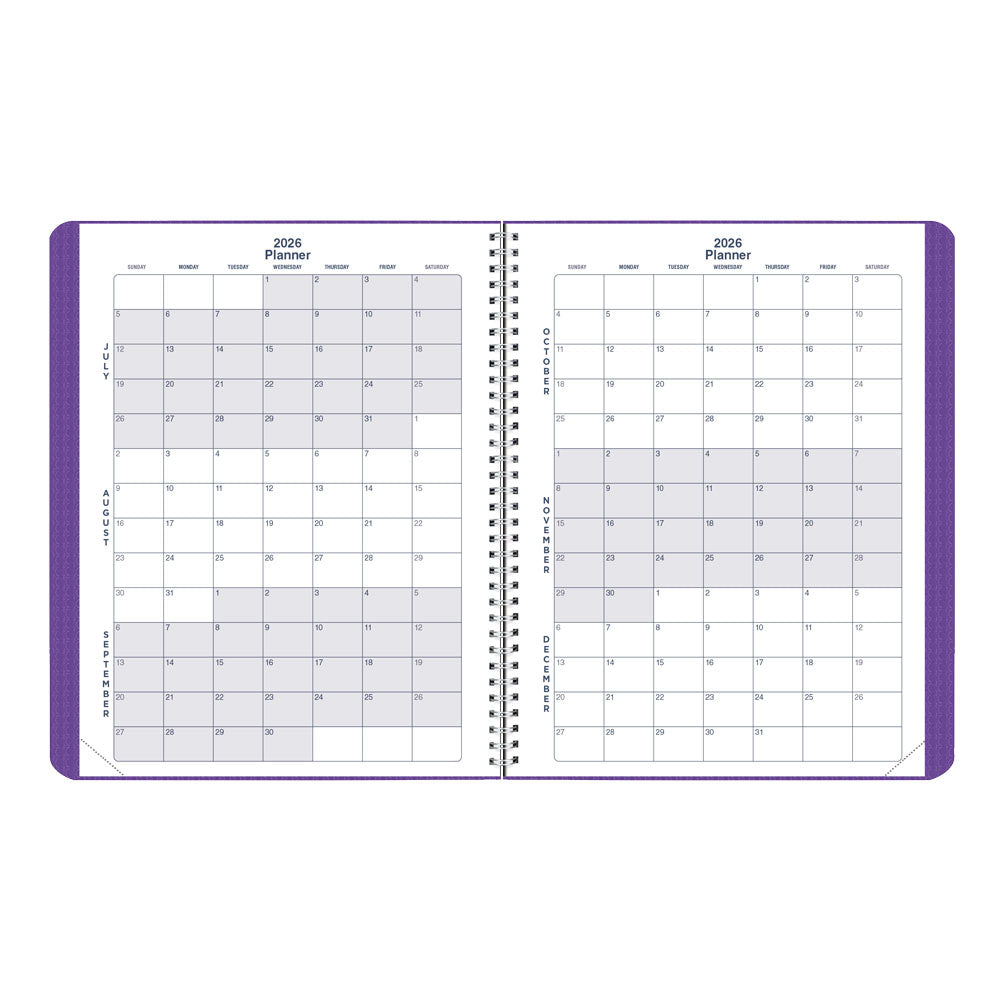 Academic Monthly Planner, DuraFlex, 2026-2027, English Assorted CA701V.ASX CA701V.PUR #colour_purple