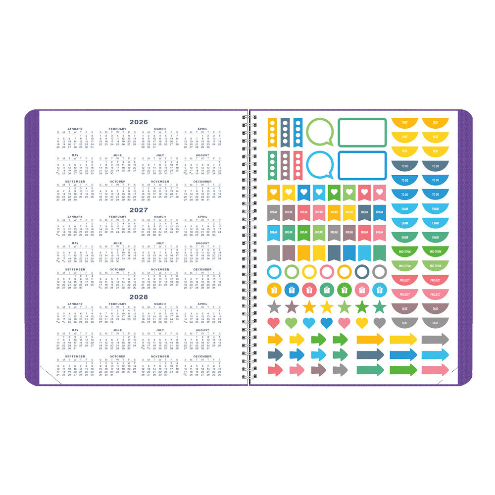 Academic Monthly Planner, DuraFlex, 2026-2027, English Assorted CA701V.ASX CA701V.PUR #colour_purple