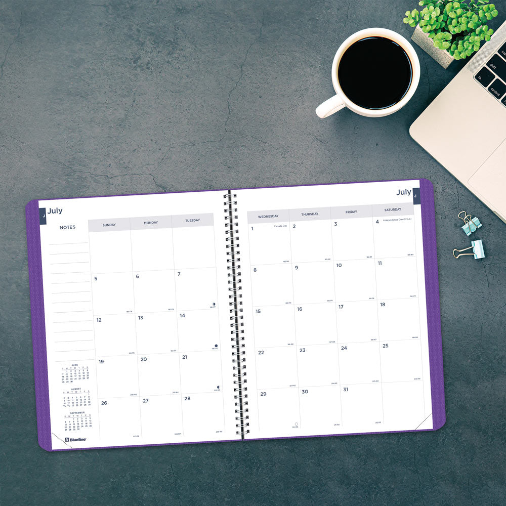 Academic Monthly Planner, DuraFlex, 2026-2027, English Assorted CA701V.ASX CA701V.PUR #colour_purple