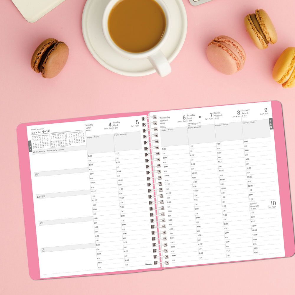 Timanager® 13-Month Weekly/Monthly Appointment Book, 2027, Bilingual, Pink CBBM2.PNK