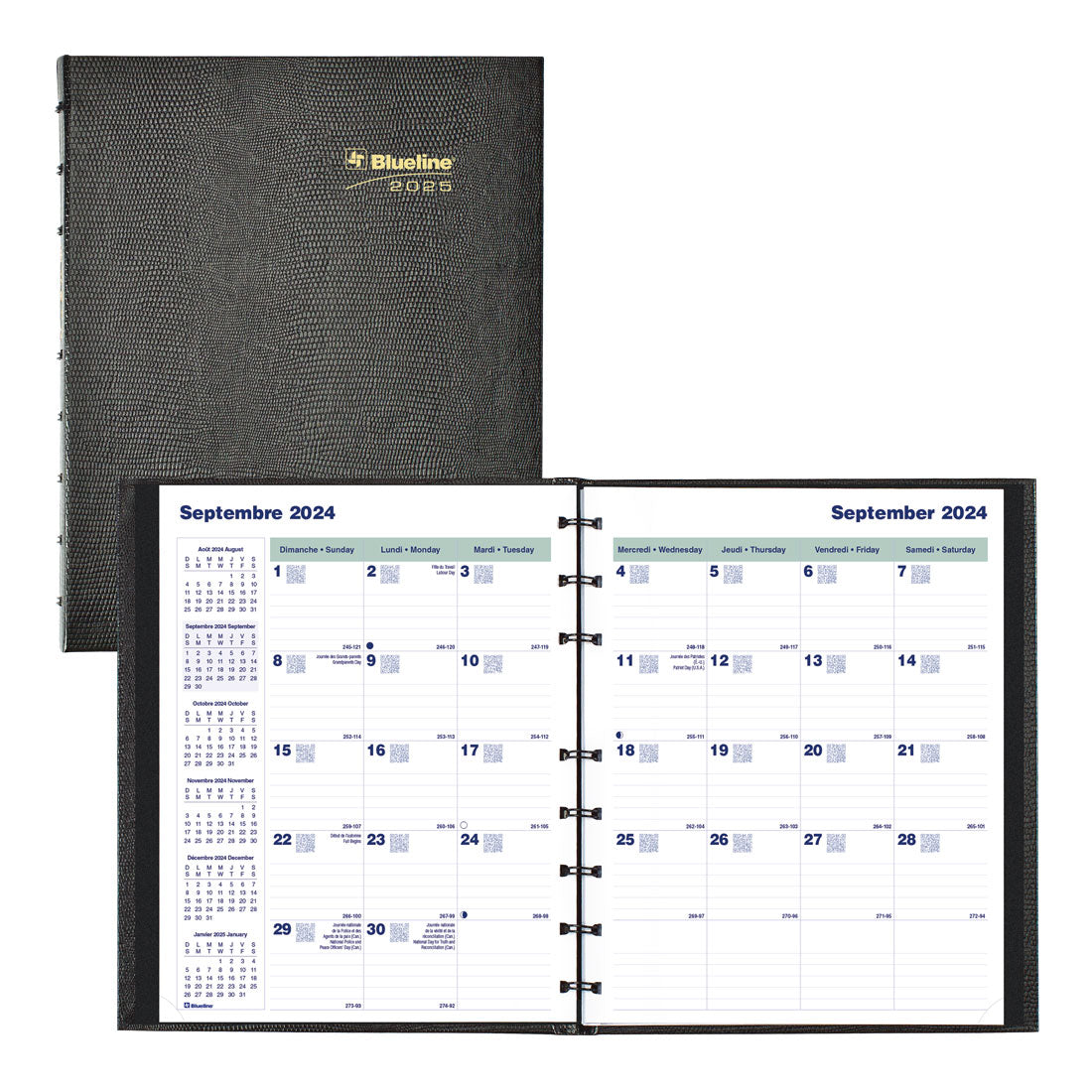 MiracleBind™/CoilPro Monthly Planner 2025, Bilingual, Black, CF1200C.81B