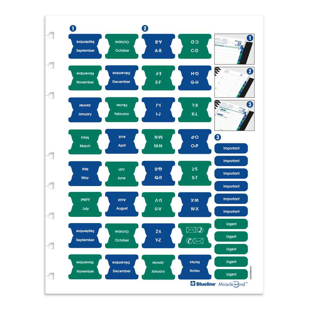 MiracleBind™CoilPro™ Monthly Planner, 2027, Bilingual CF1200C.81B-27 Blueline CF1200C.81B