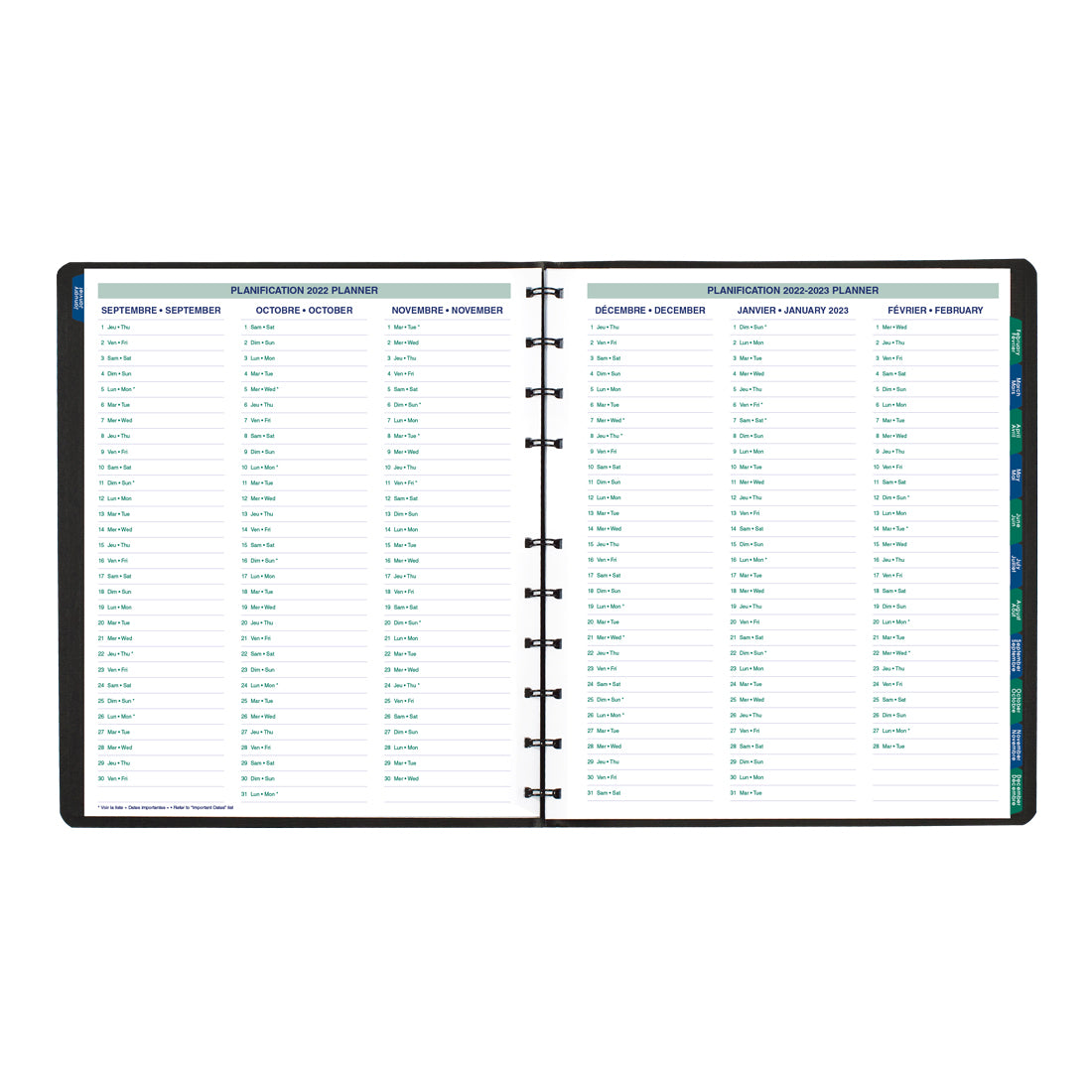 MiracleBind™ Monthly Planner 2024, Bilingual, Black - CF1512.81BT