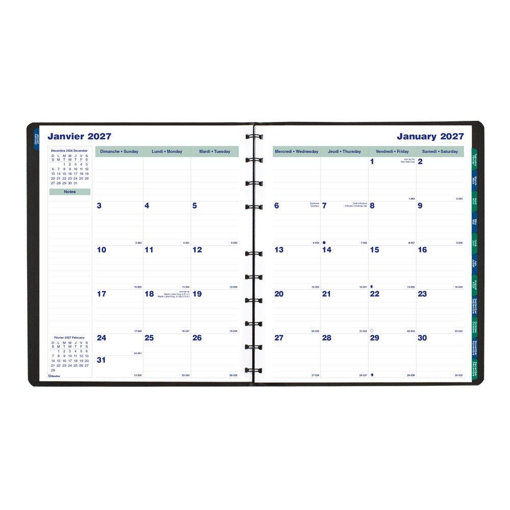 MiracleBind™ Monthly Planner, 2027, Bilingual CF1512.81BT-27 Blueline CF1512.81BT