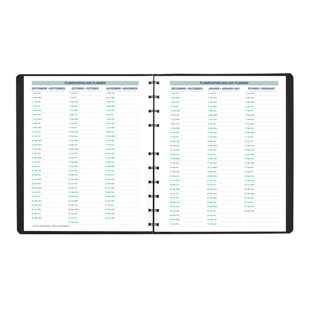 MiracleBind™ Monthly Planner, 2027, Bilingual CF1512.81BT-27 Blueline CF1512.81BT