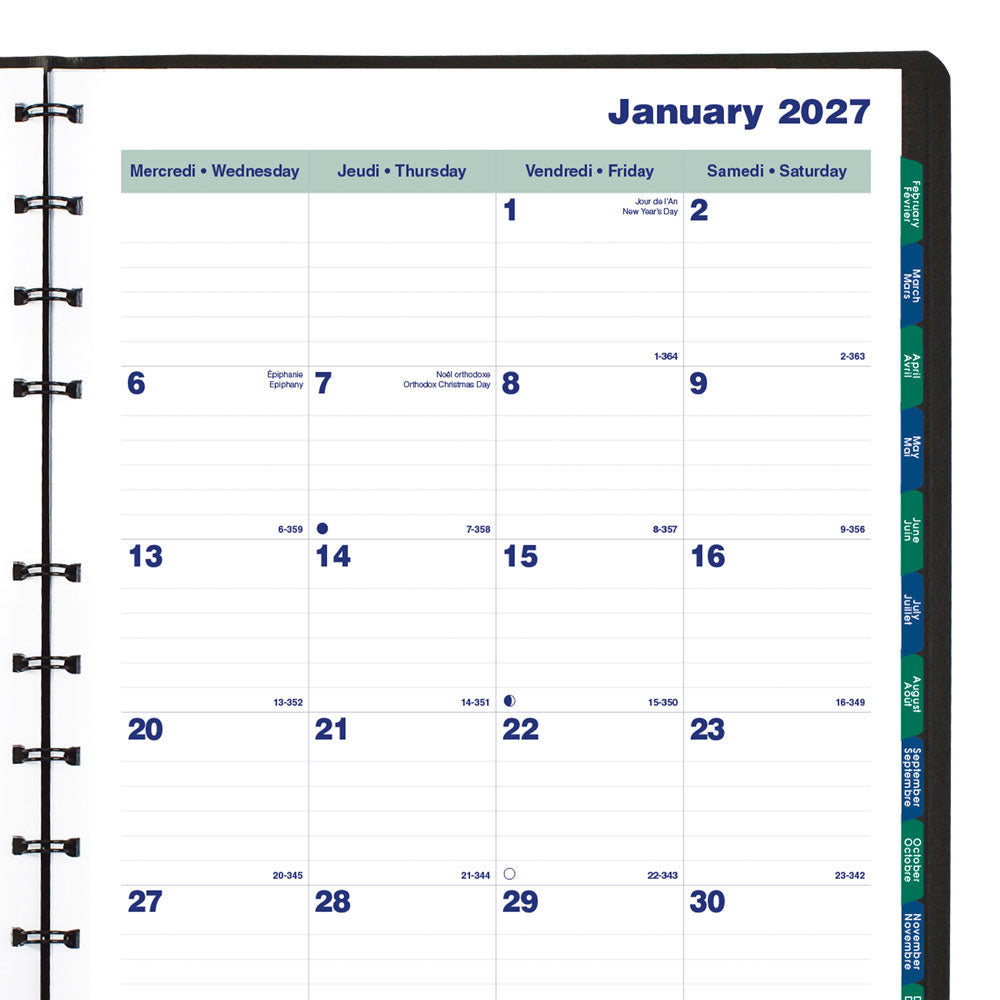 MiracleBind™ Monthly Planner, 2027, Bilingual CF1512.81BT-27 Blueline CF1512.81BT