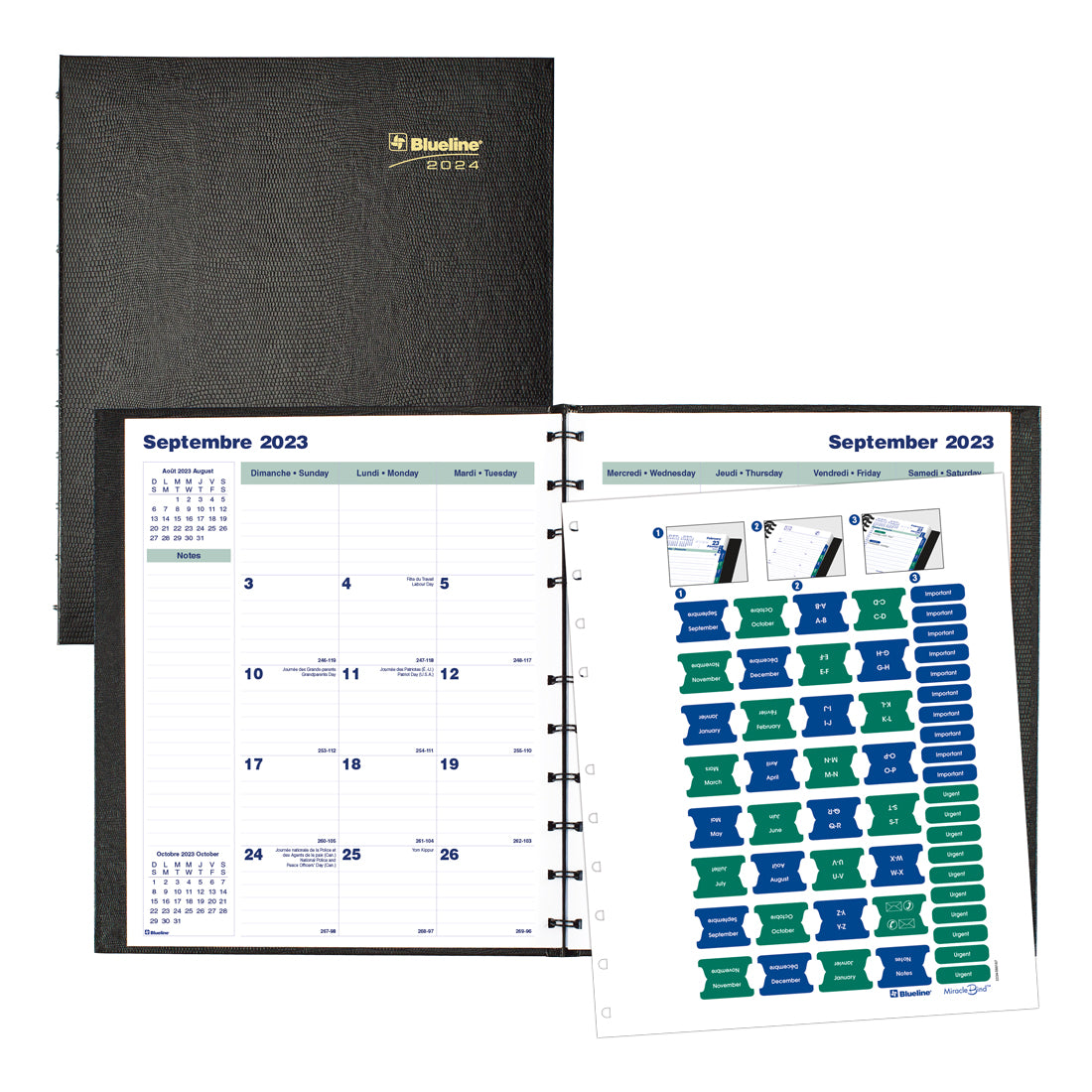 MiracleBind™/CoilPro Monthly Planner 2024, Bilingual, Black
