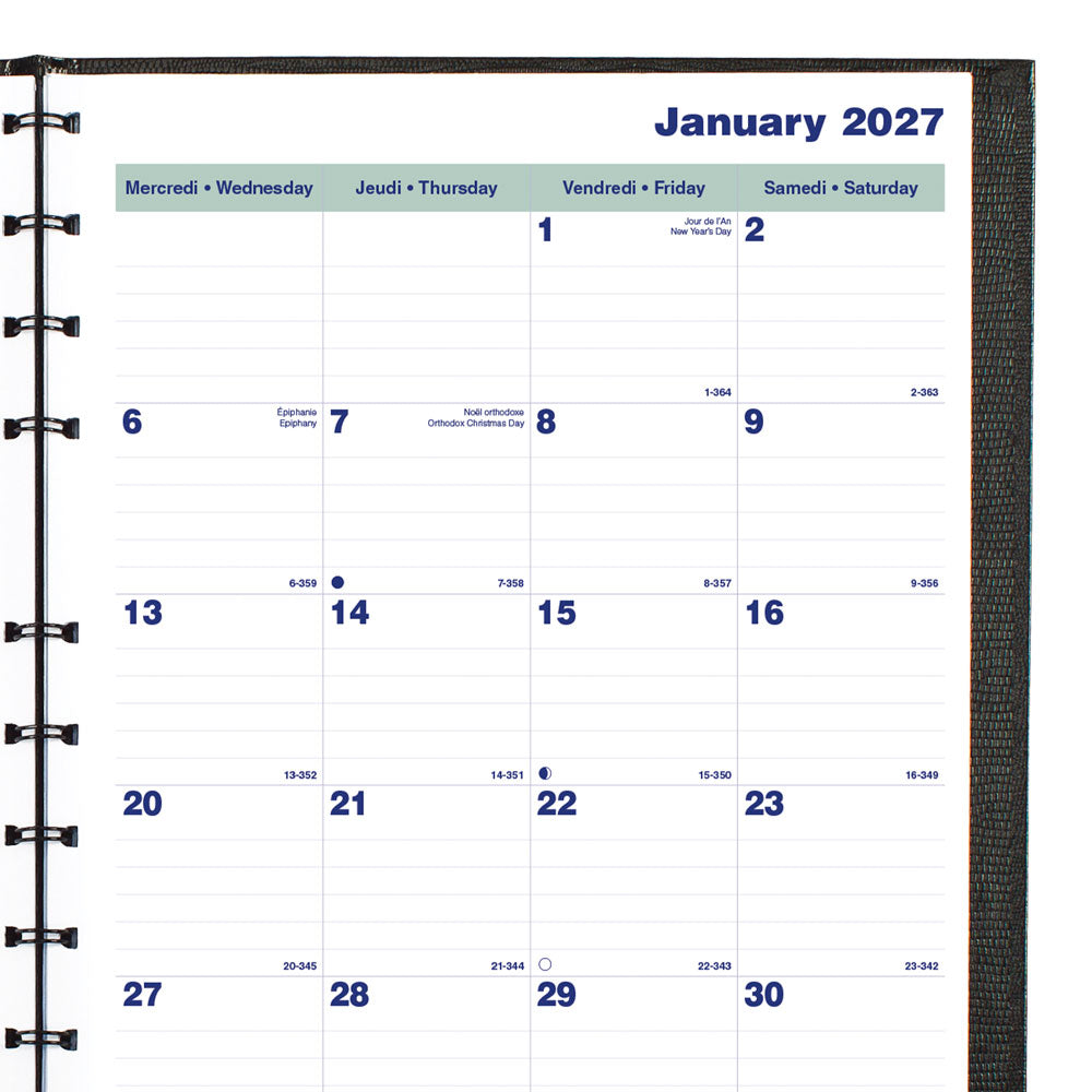 MiracleBind™CoilPro™ Monthly Planner, 2027, Bilingual CF1512C.81B-27 Blueline CF1512C.81B