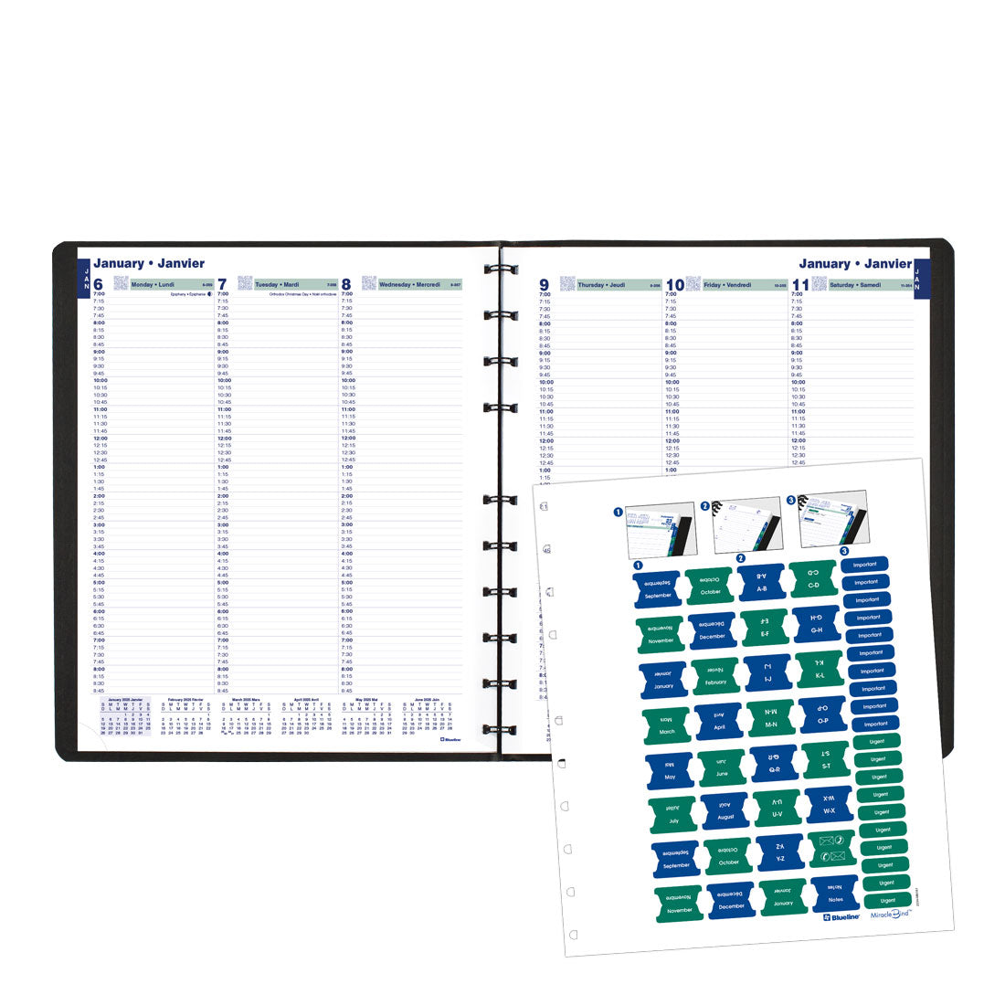 MiracleBind™ Weekly Planner 2025, Bilingual, Black, CF5950.81BT