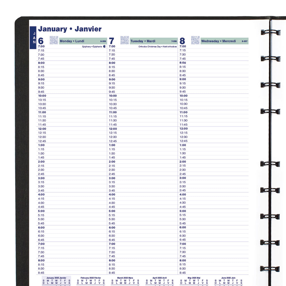 MiracleBind™ Weekly Planner 2025, Bilingual, Black, CF5950.81BT