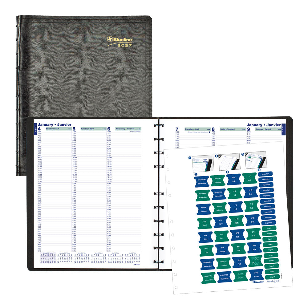 MiracleBind™ Weekly Appointment Book, 2027, Bilingual CF5950.81BT-27 Blueline CF5950.81BT