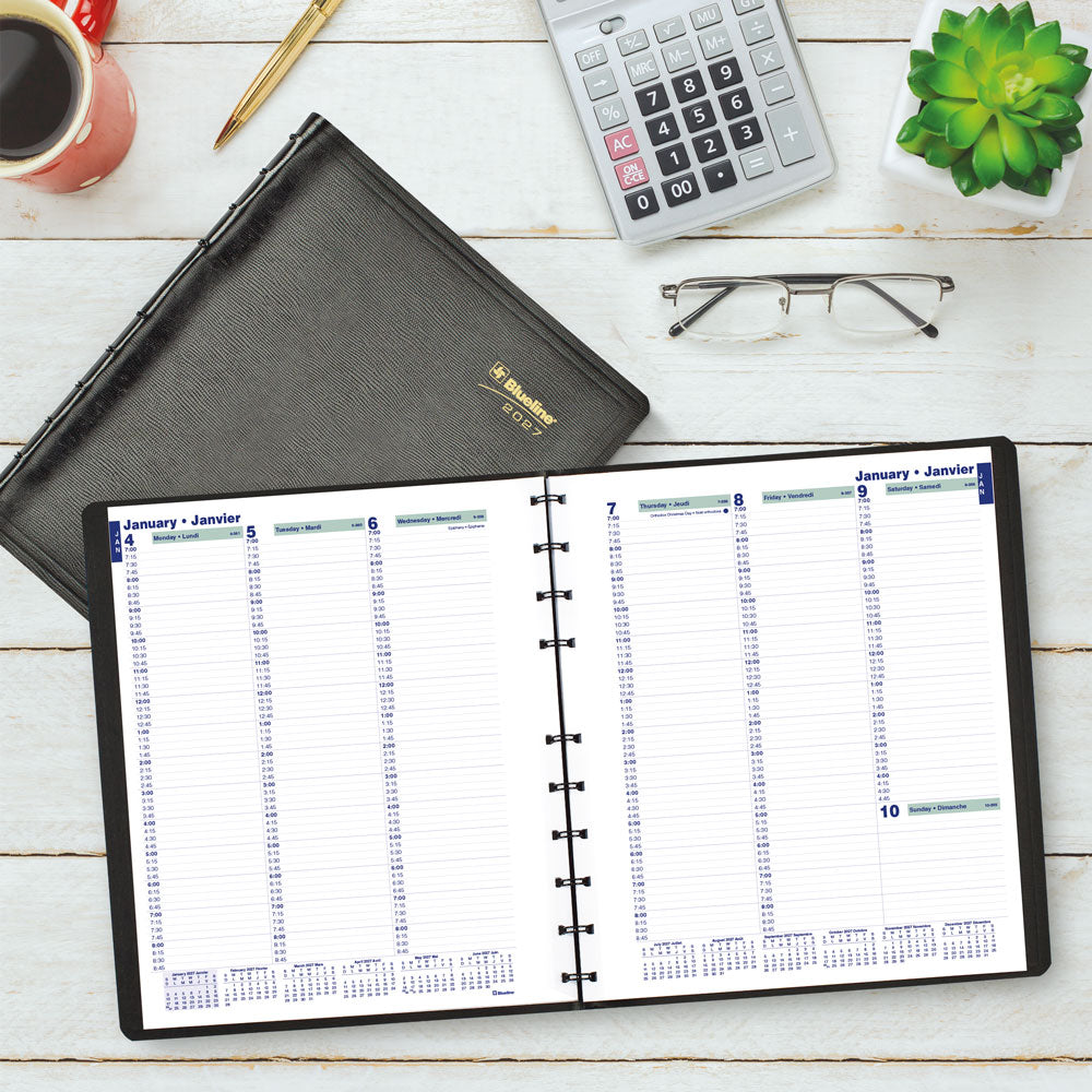 MiracleBind™ Weekly Appointment Book, 2027, Bilingual CF5950.81BT-27 Blueline CF5950.81BT