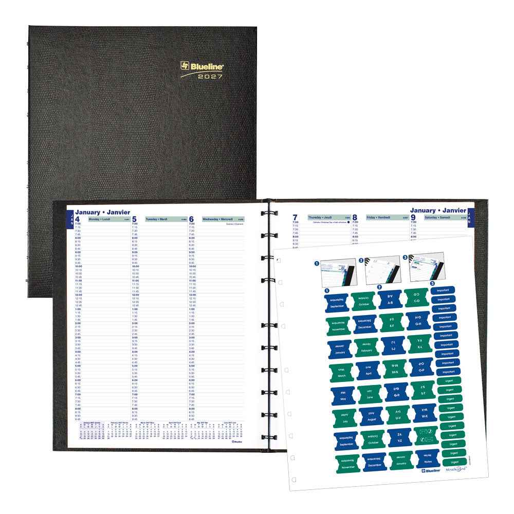 MiracleBind™ CoilPro™ Weekly Appointment Book, 2027, Bilingual CF5950C.81B-27 Blueline CF5950C.81B