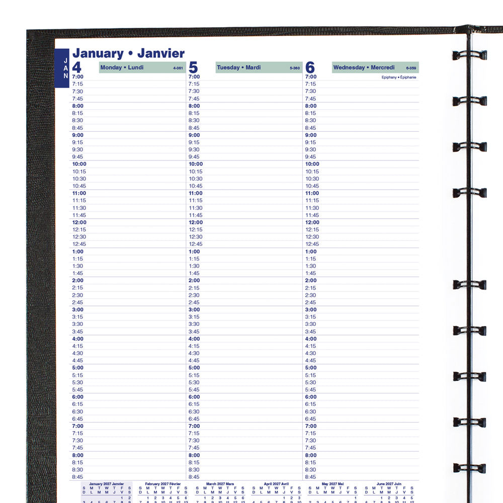 MiracleBind™ CoilPro™ Weekly Appointment Book, 2027, Bilingual CF5950C.81B-27 Blueline CF5950C.81B