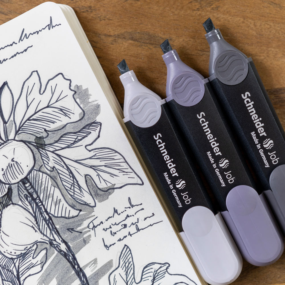 Job Pastel Highlighters (Grey Edition), Wallet 6 pieces - Assorted