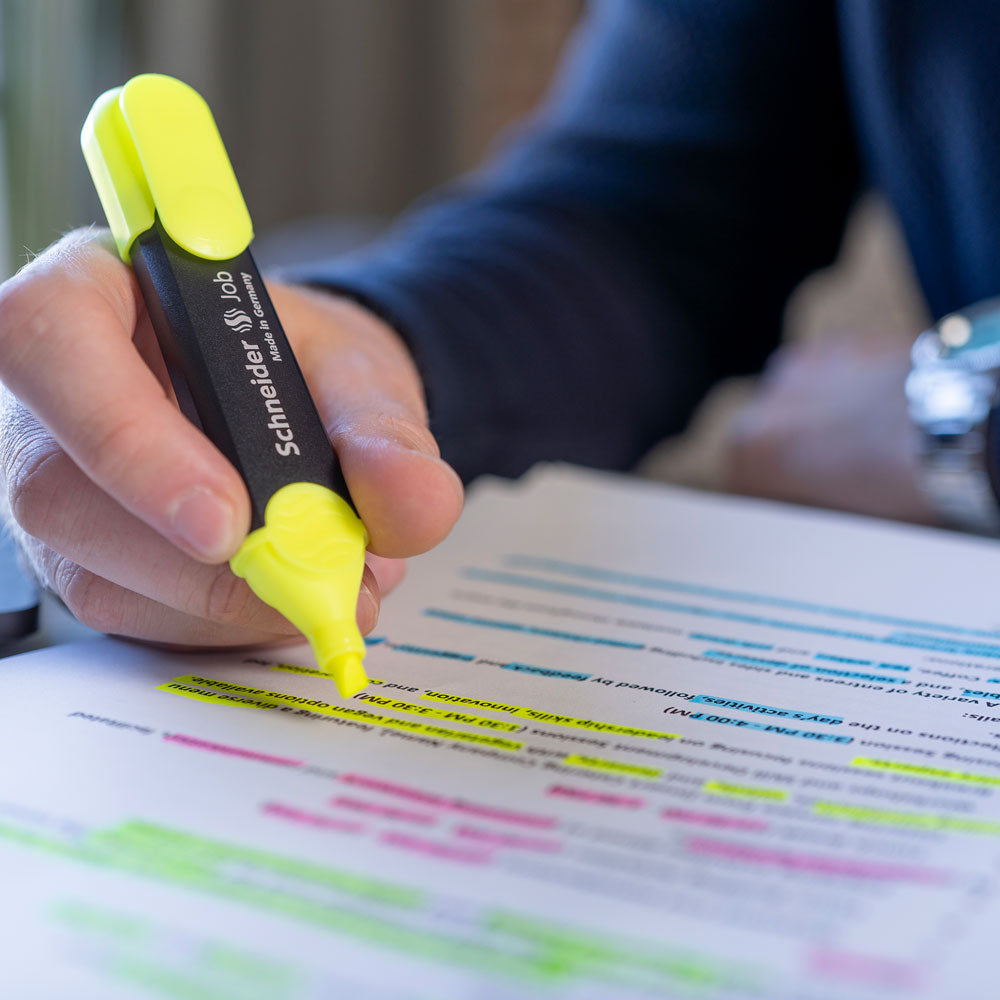 Job Highlighters, Wallet 4 pieces - Assorted