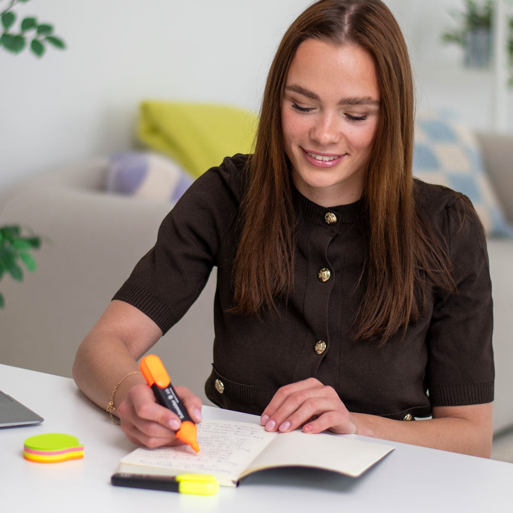 Job Highlighters, Wallet 4 pieces - Assorted