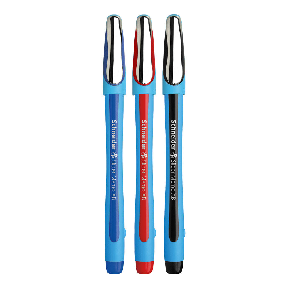 Memo Ballpoint Pens XB, Wallet 3 pieces - Assorted