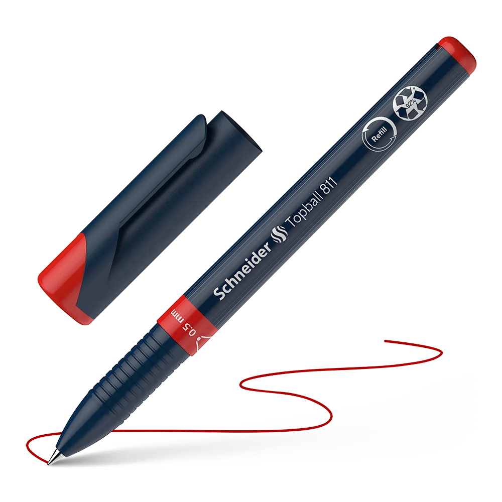 Topball 811 Rollerball 0.5mm, Box of 10#ink-colour_red