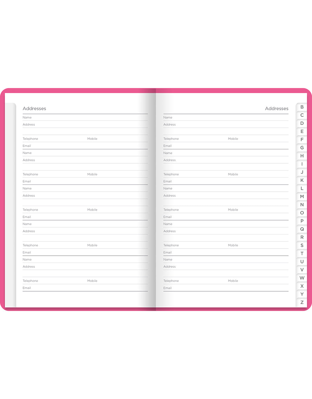 Dazzle A6 Address Book Pink#colour_dazzle-pink