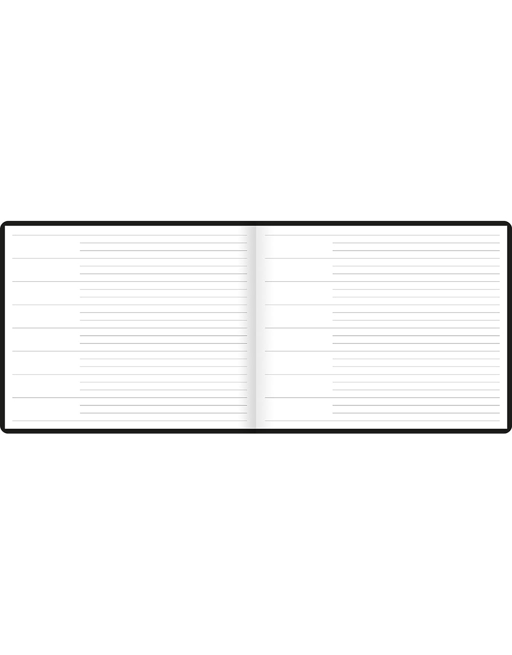 Dazzle Quarto Landscape Ruled Guest Book Black#colour_black