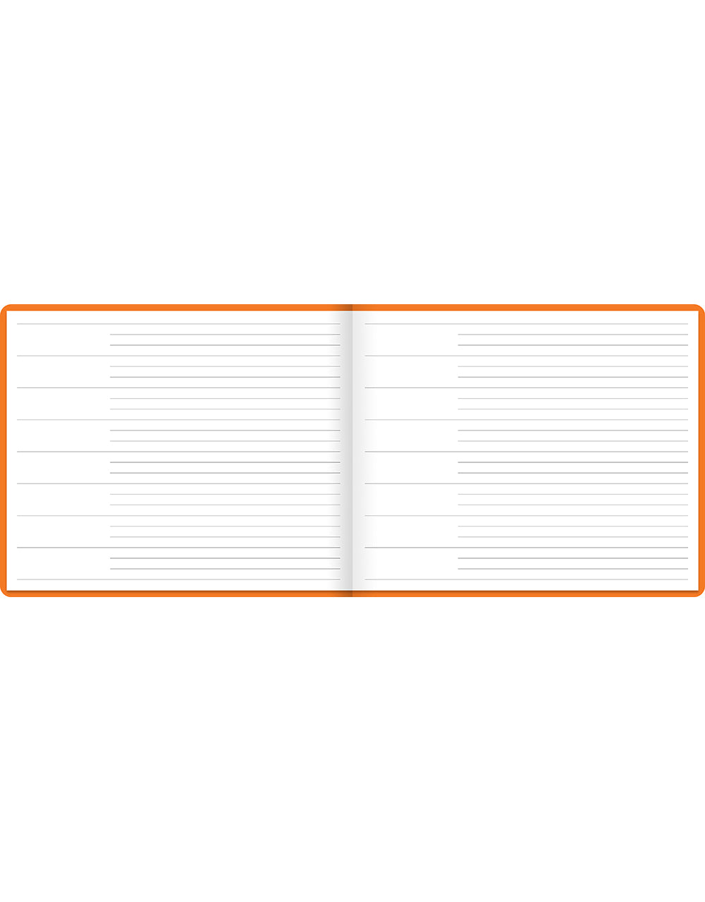 Dazzle Quarto Landscape Ruled Guest Book Orange#colour_orange