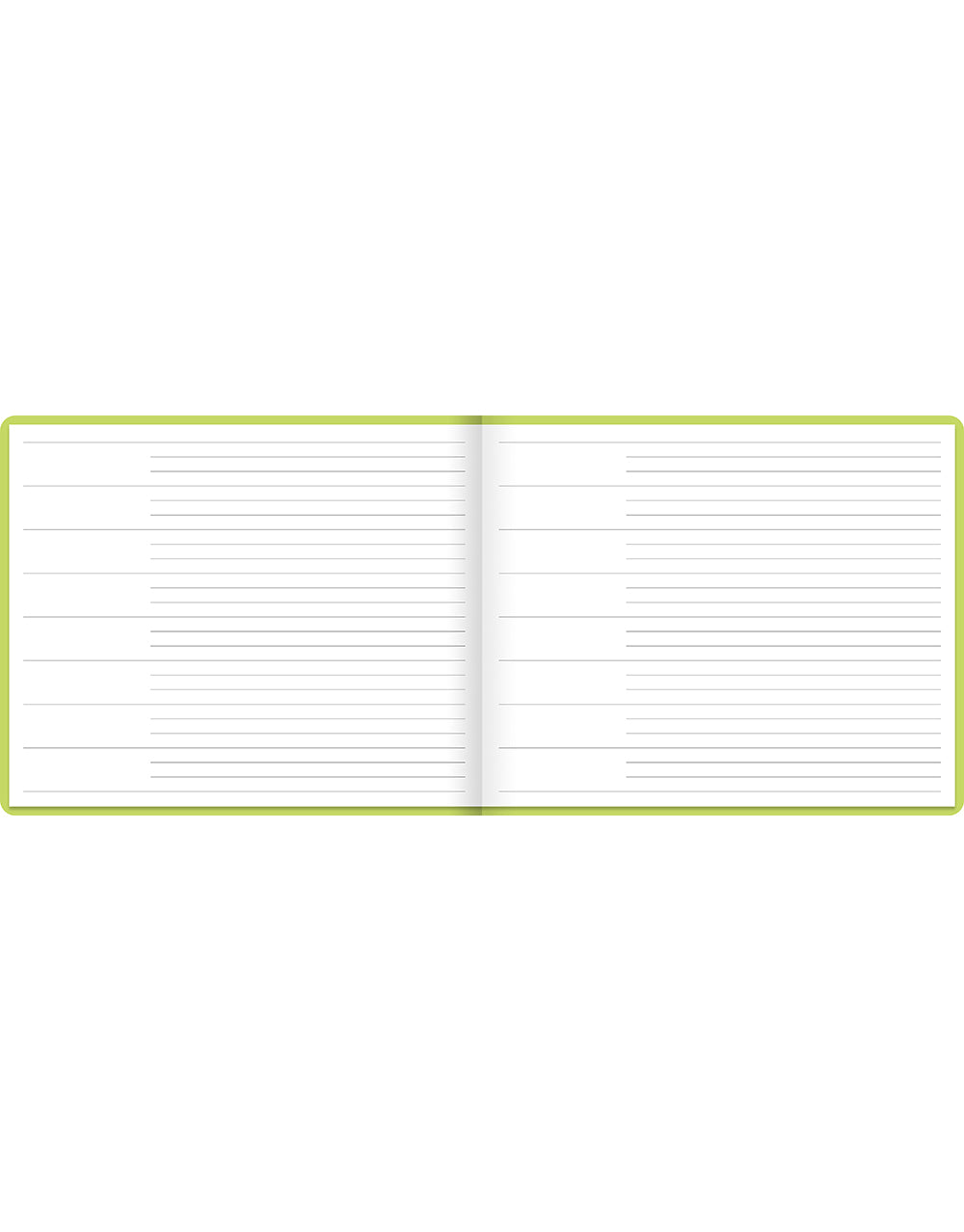 Dazzle Quarto Landscape Ruled Guest Book Pear#colour_pear