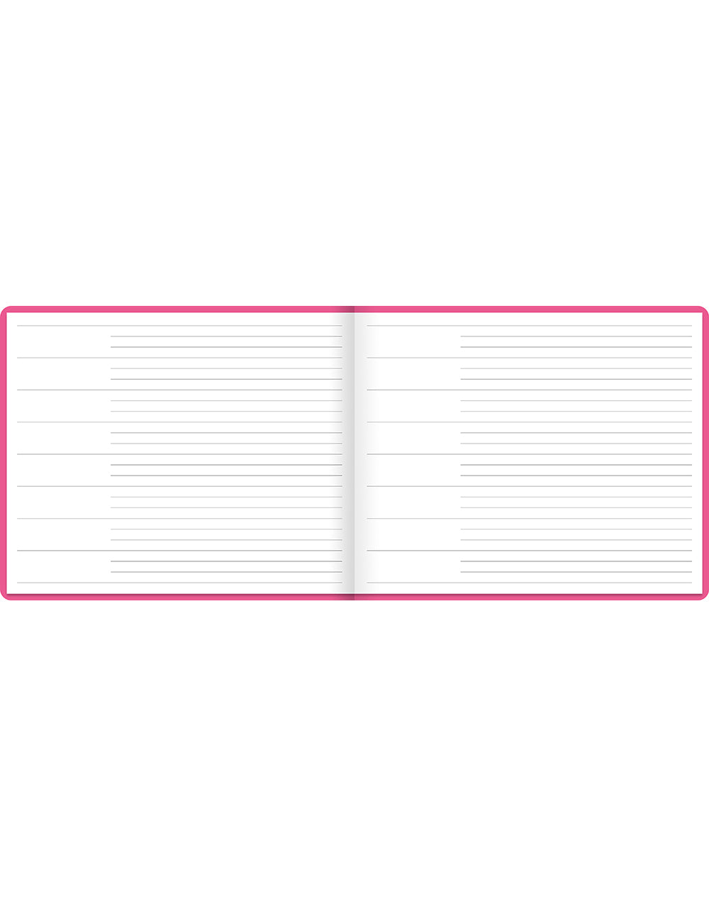 Dazzle Quarto Landscape Ruled Guest Book Pink#colour_dazzle-pink